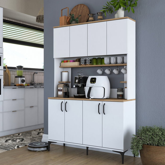 Hanah Home Armario Multiusos Nogal y Blanco JE176 - 3398